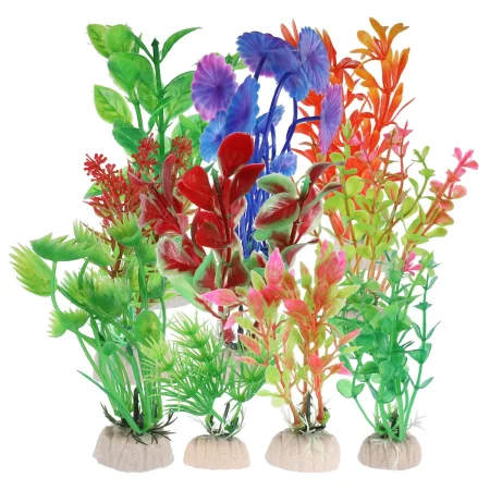 Unique Bargains Aquarium Plants Decor Fish Tank Plant Artificial Aquarium Plants 10 Pcs