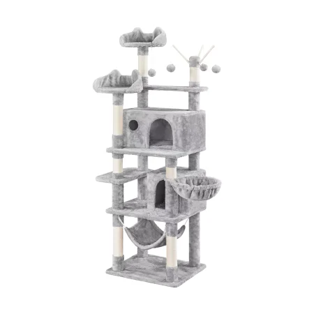 67″ H Cat Tree Cat Tower, Multi-Level Cat Play House, Climbing Tree